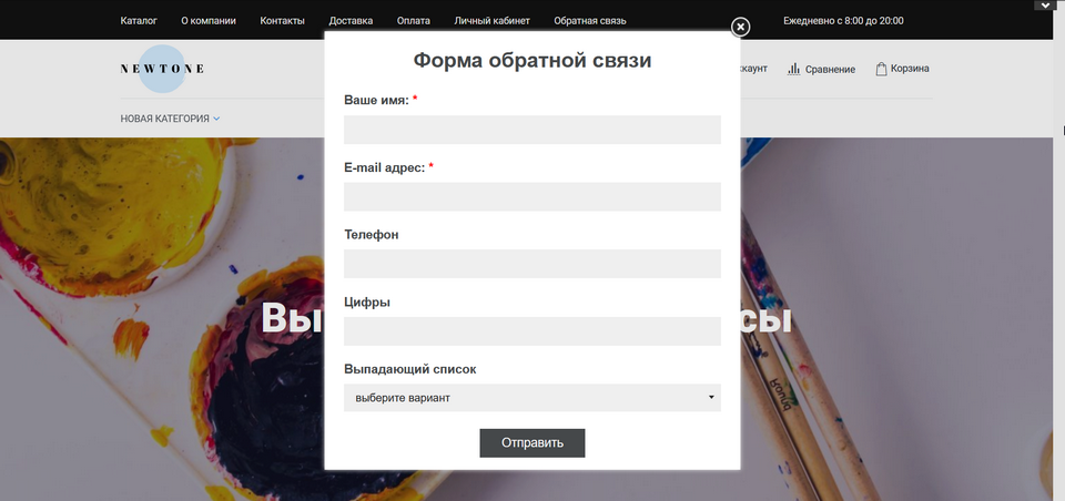 Додавання форми на сайт інтернет-магазину InSales 26